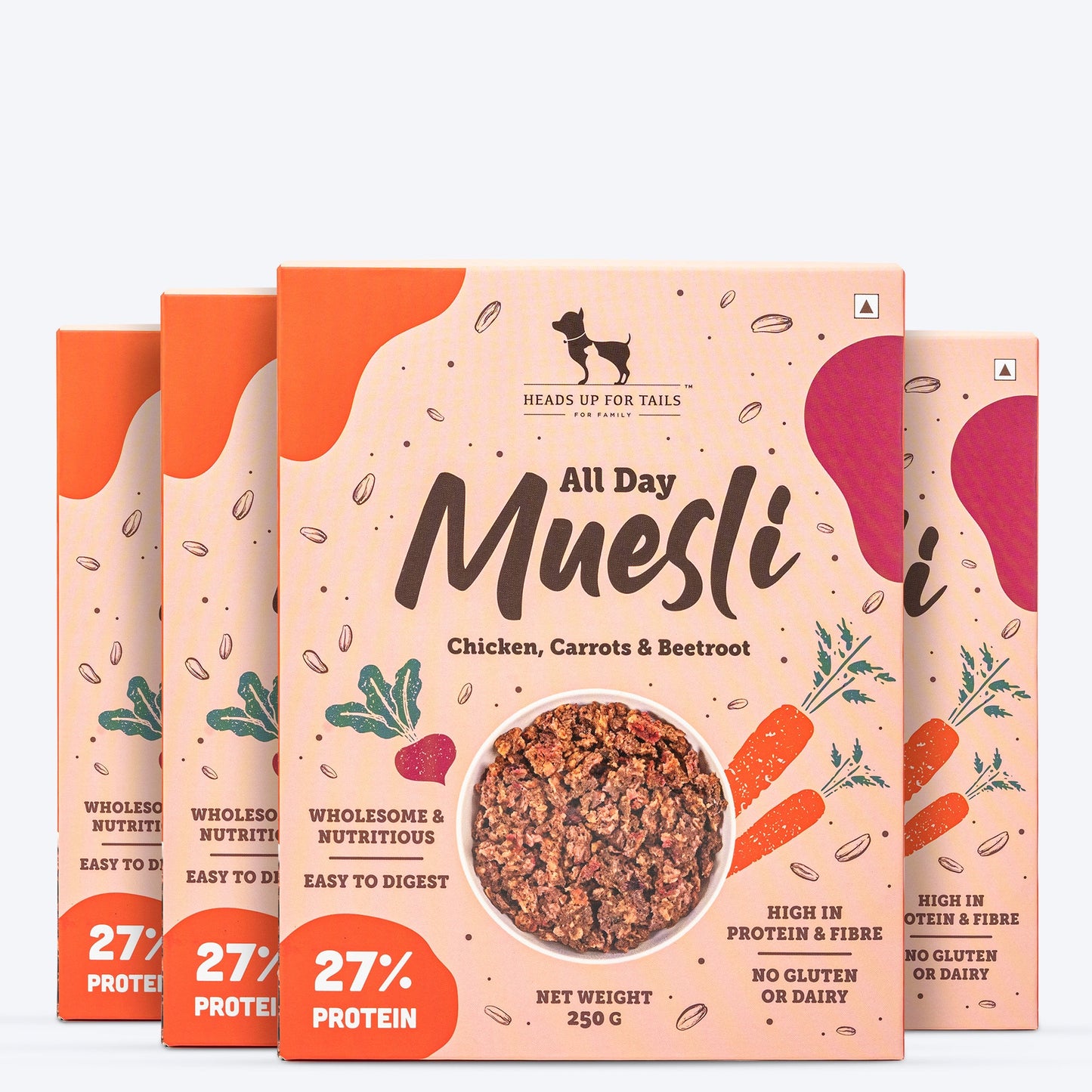 HUFT All Day Muesli with Chicken, Carrots and Beetroot Doggie Treats - 250 g - Heads Up For Tails
