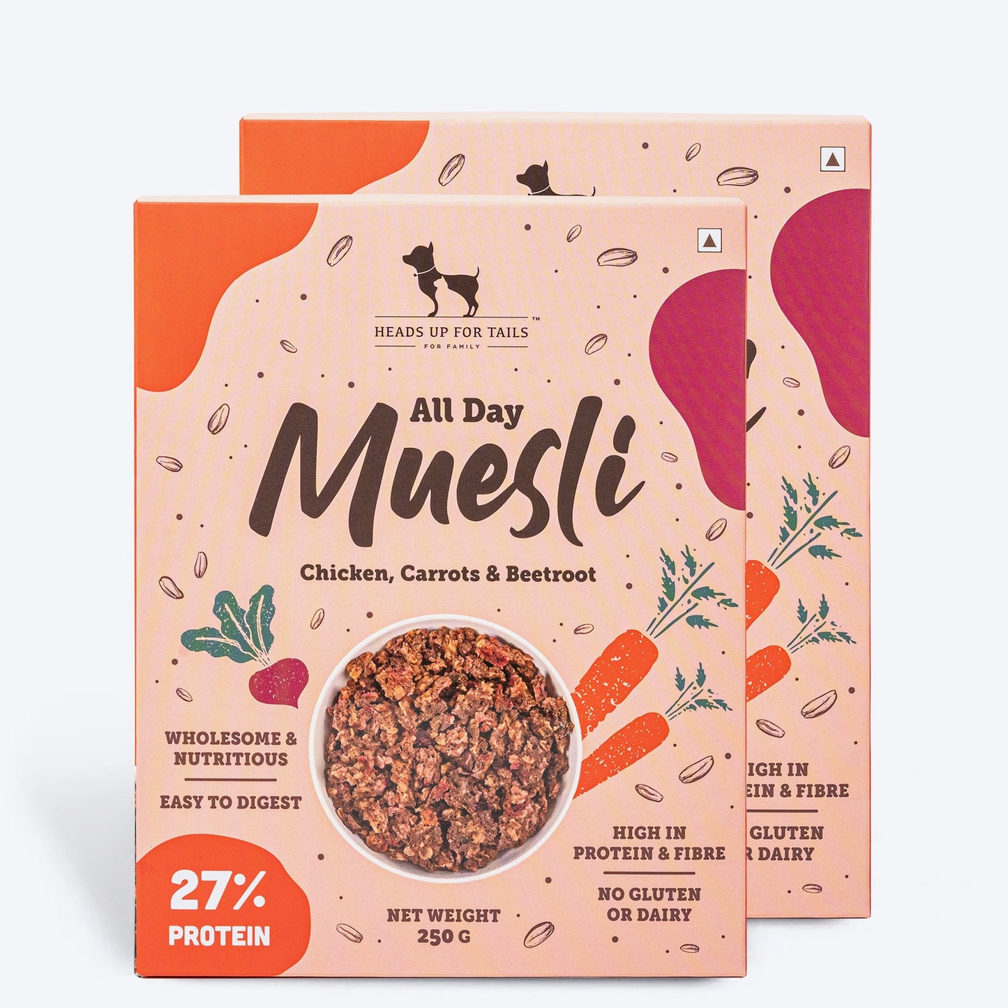 HUFT All Day Muesli with Chicken, Carrots and Beetroot Doggie Treats - 250 g - Heads Up For Tails