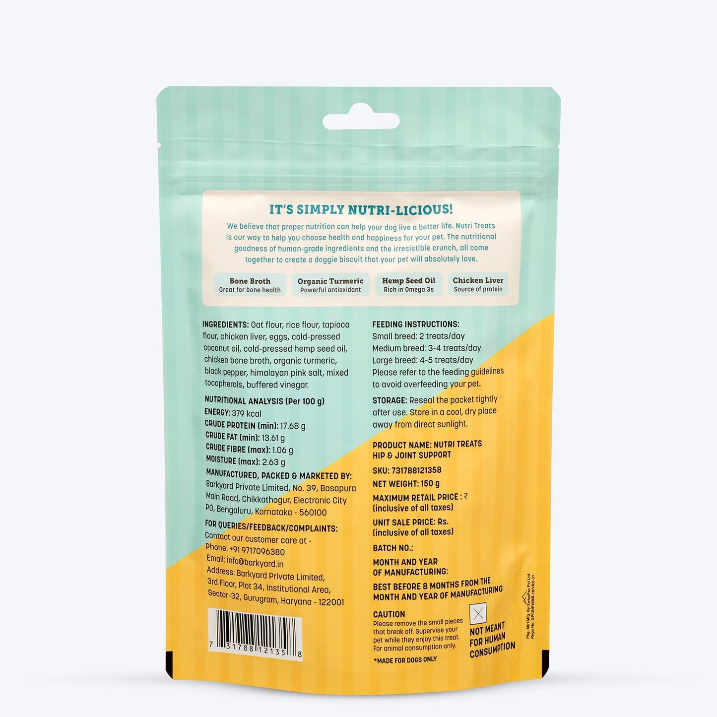 HUFT Nutri Treats For Dogs - Hip & Joint Support - 150 g