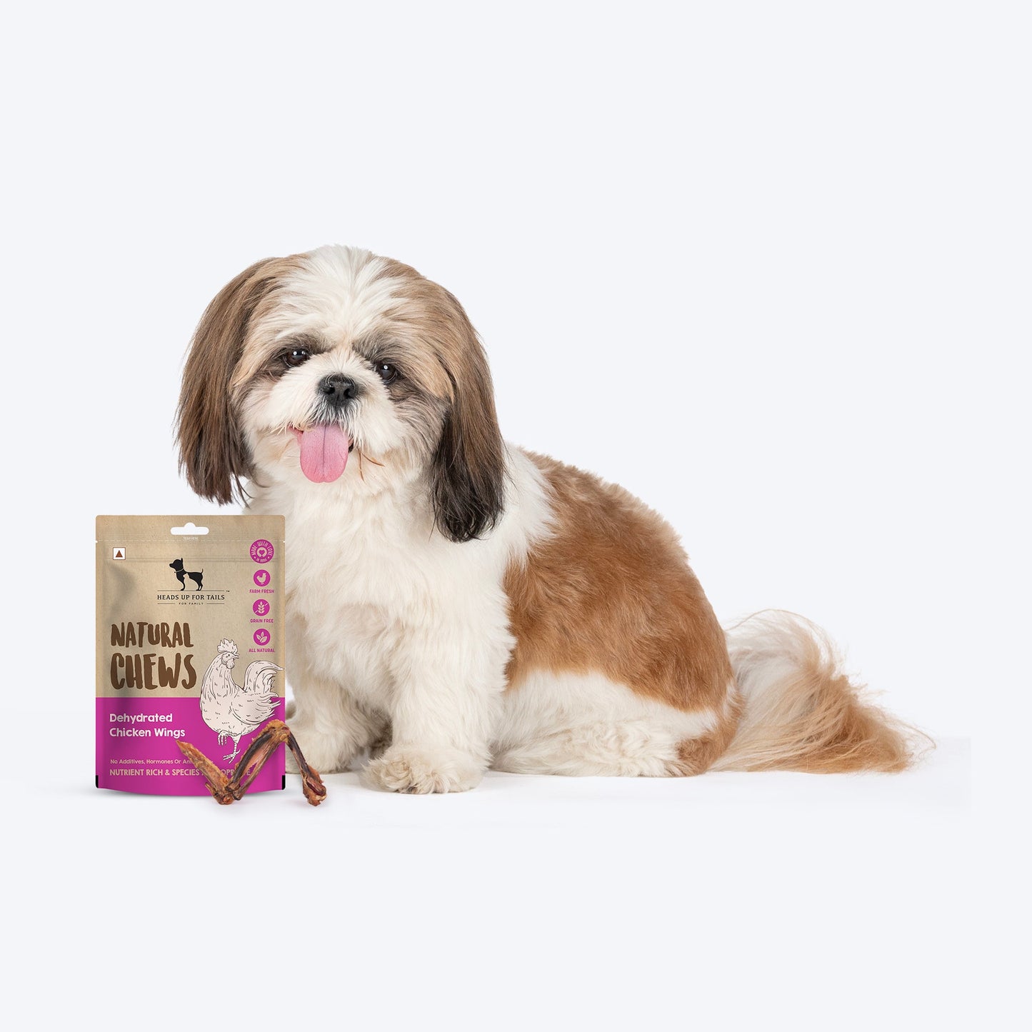 HUFT Natural Chews - Dehydrated Chicken Wings For Dog - 70g - Heads Up For Tails