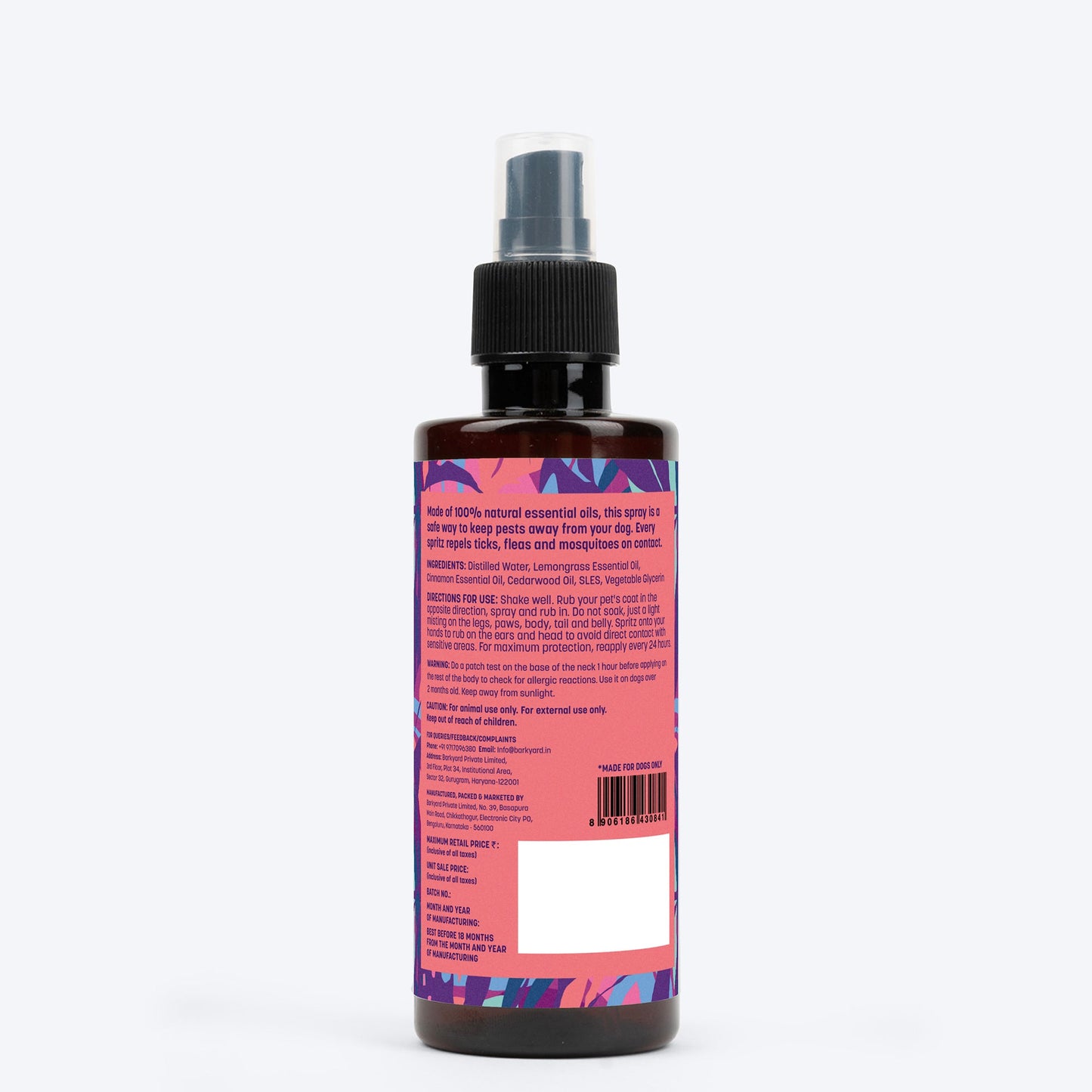 HUFT Organic Anti-Tick and Flea Spray for Dogs - 200 ml - Heads Up For Tails