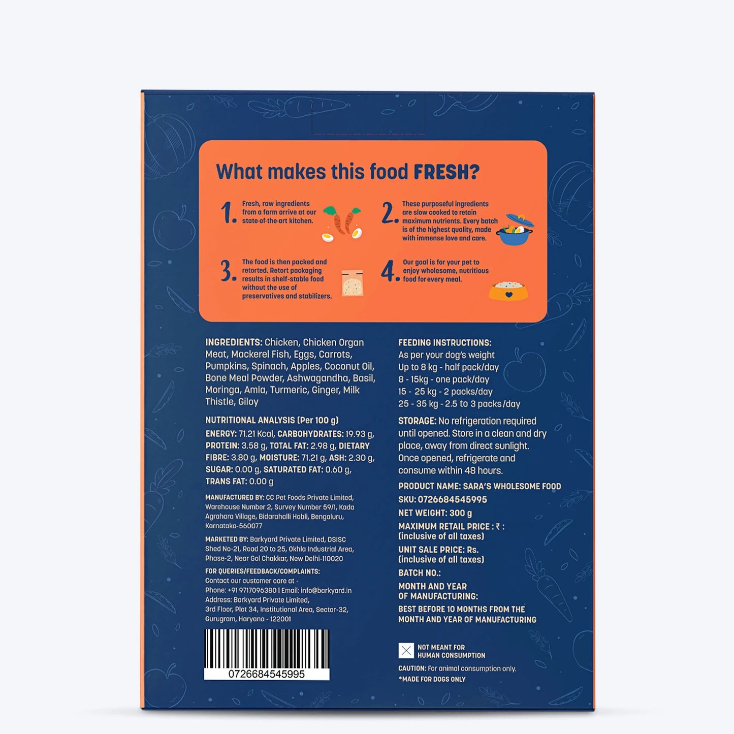 Sara's Wholesome Grain-Free Chicken & Veggies Dog Food