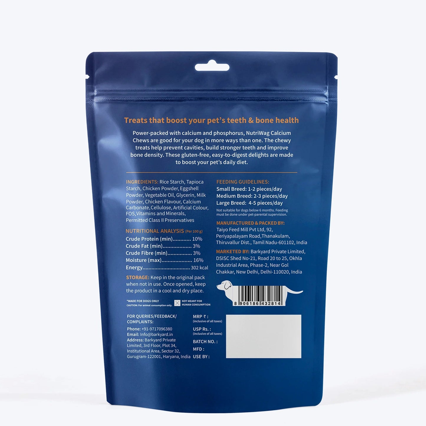 NutriWag Chicken Calcium Chew Bones Treats For Dog