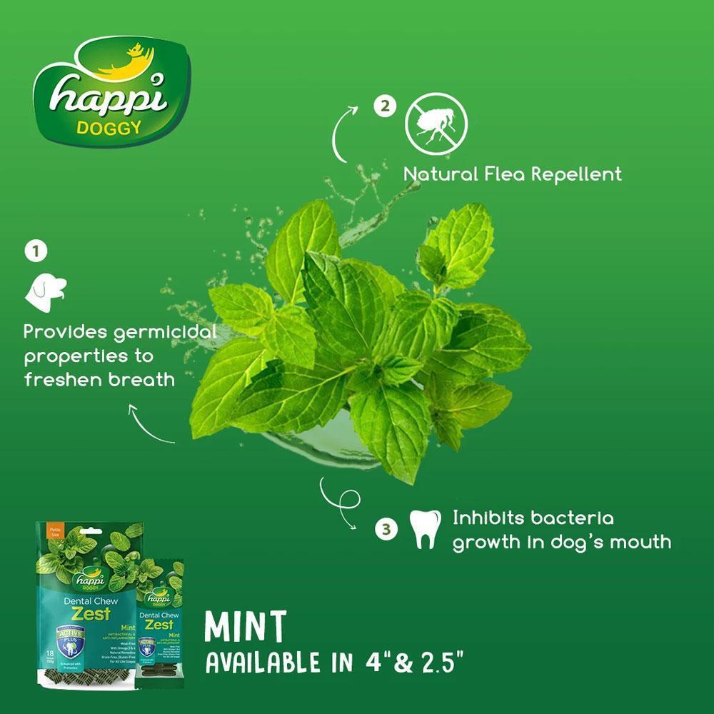 Happi Doggy Dental Chew Zest Mint (Singles)