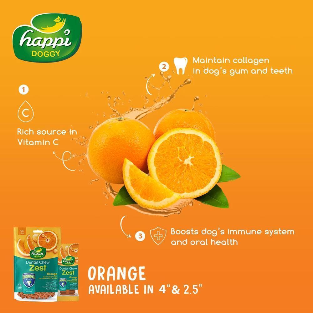 Happi Doggy Dental Chew Zest Orange (Singles)