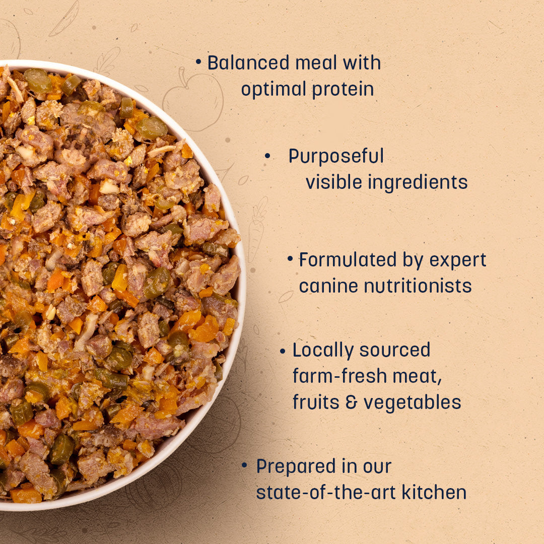 HUFT Sara's Wholesome Food - Grain-Free Lamb And Apple Dog Food (300gm Pack) - Heads Up For Tails