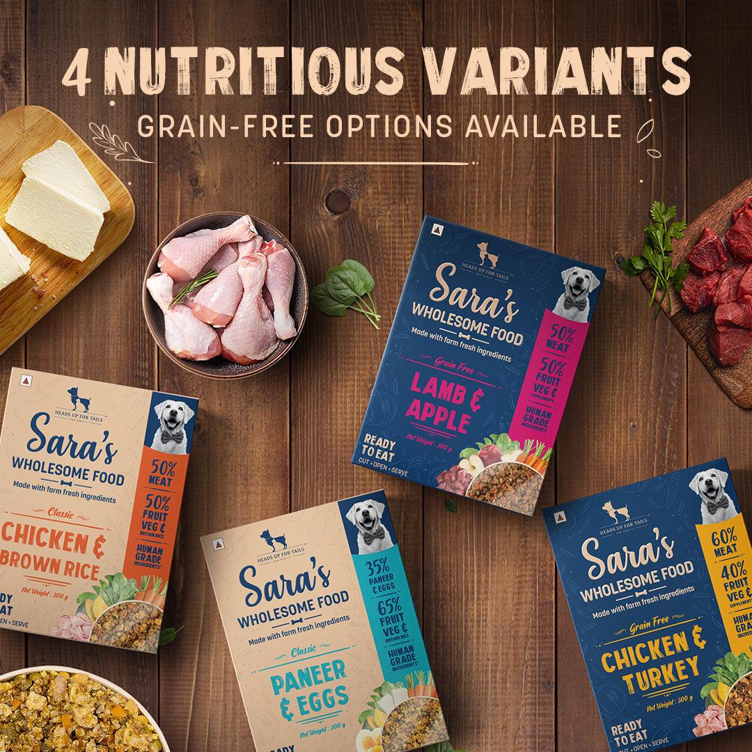 HUFT Sara's Wholesome Food - Grain-Free Lamb And Apple Dog Food (300gm Pack) - Heads Up For Tails