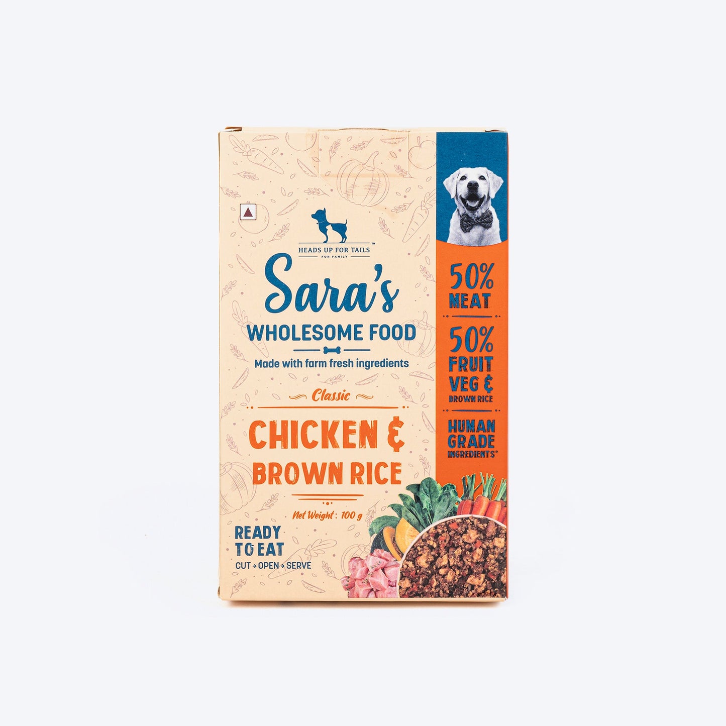HUFT Sara's Wholesome Food - Classic Chicken And Brown Rice Dog Food - Heads Up For Tails