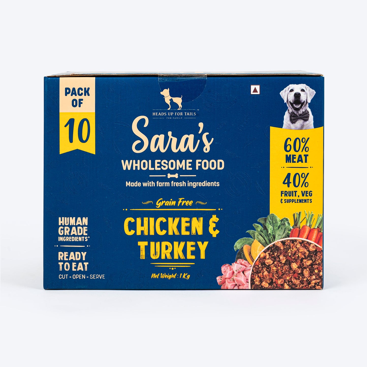HUFT Sara's Wholesome Food - Grain-Free Chicken And Turkey Dog Food - Heads Up For Tails