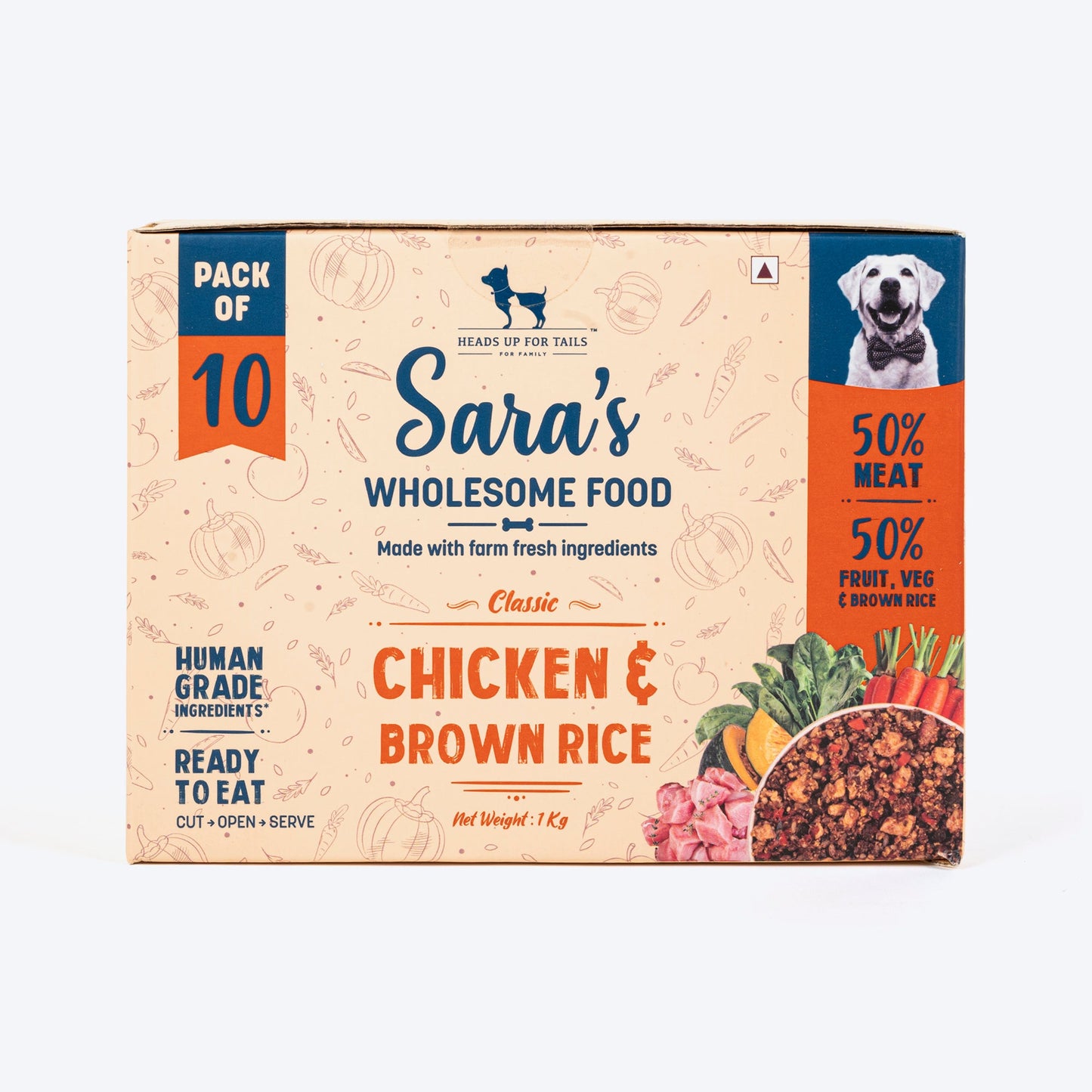 HUFT Sara's Wholesome Food - Classic Chicken And Brown Rice Dog Food - Heads Up For Tails