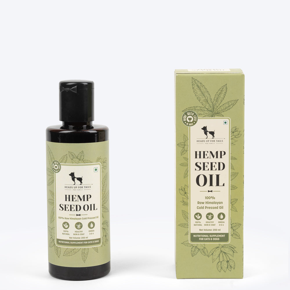 HUFT Cold Pressed Hemp Seed Oil For Dogs and Cats - 200 ml - Heads Up For Tails