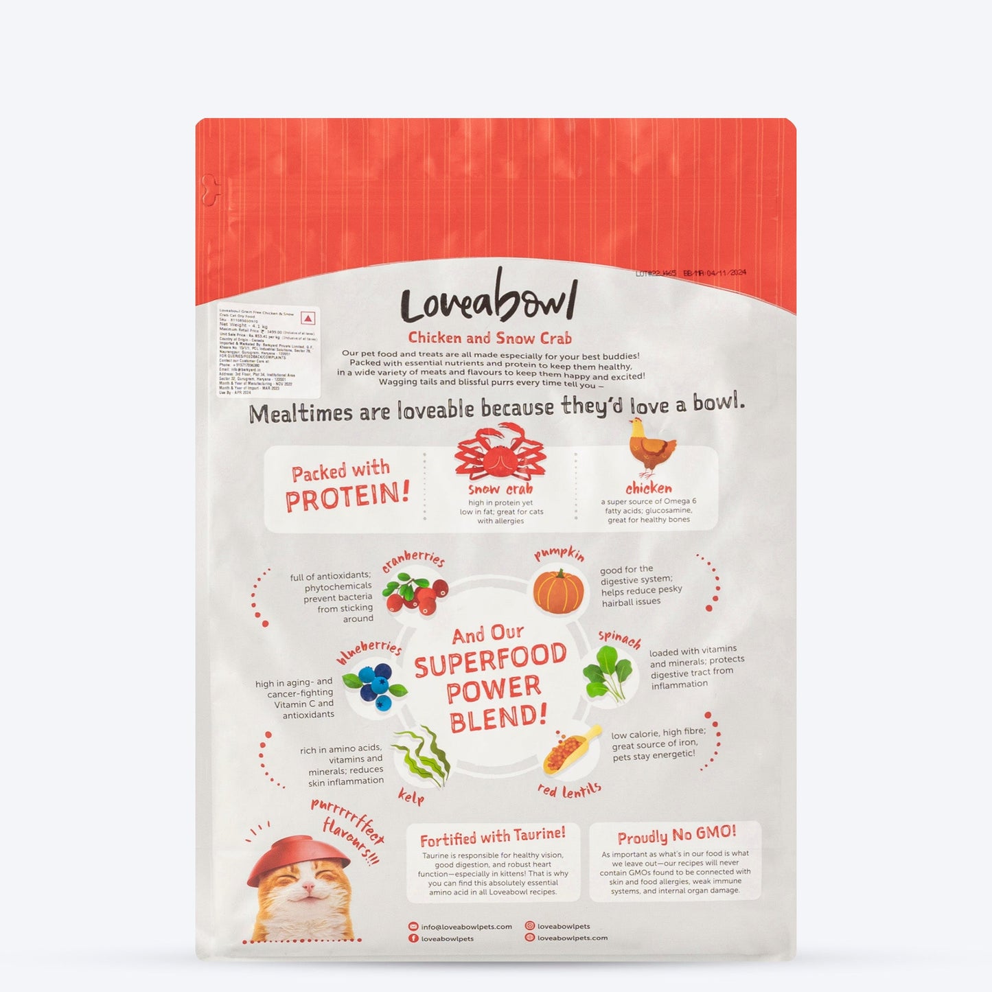 Loveabowl Grain Free Chicken & Snow Crab Cat Dry Food - Heads Up For Tails
