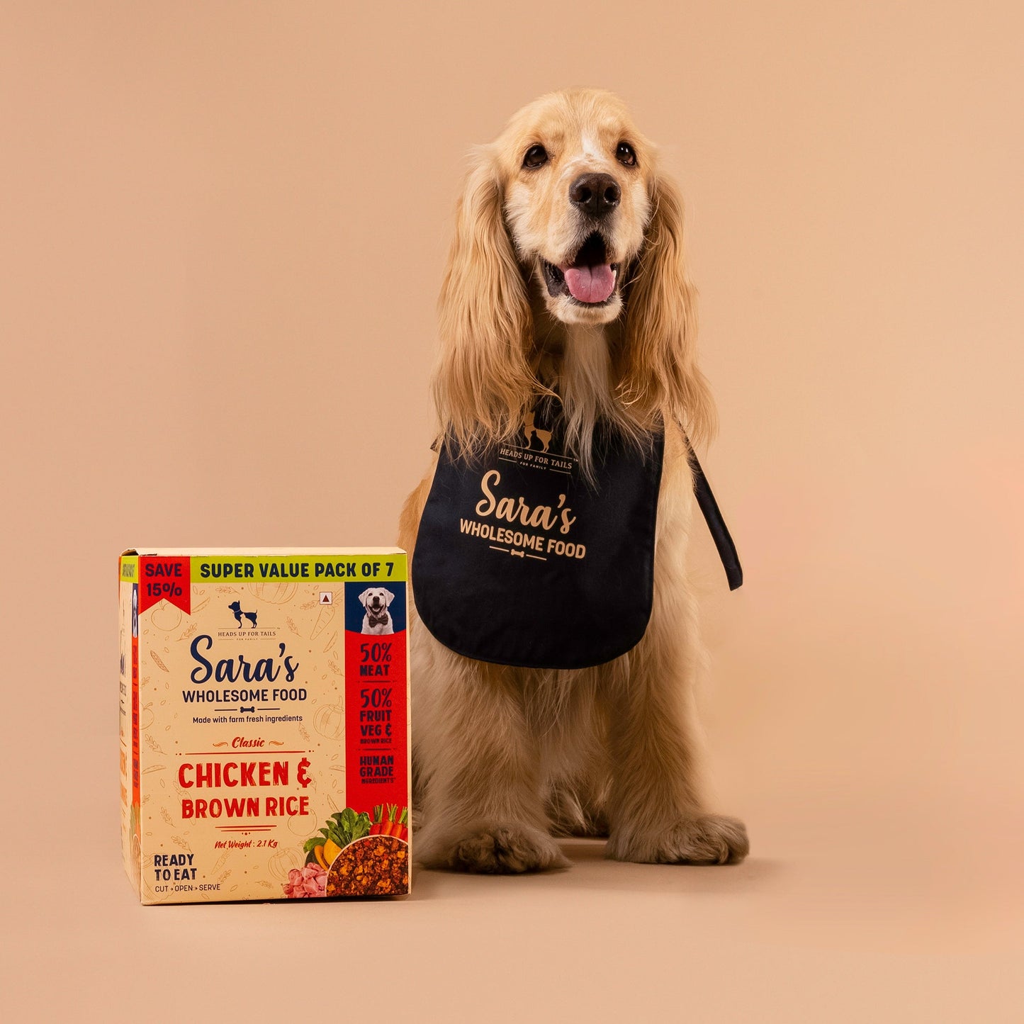 HUFT Sara's Wholesome Food - Classic Chicken And Brown Rice Dog Wet Food (300gm Packs) - Heads Up For Tails