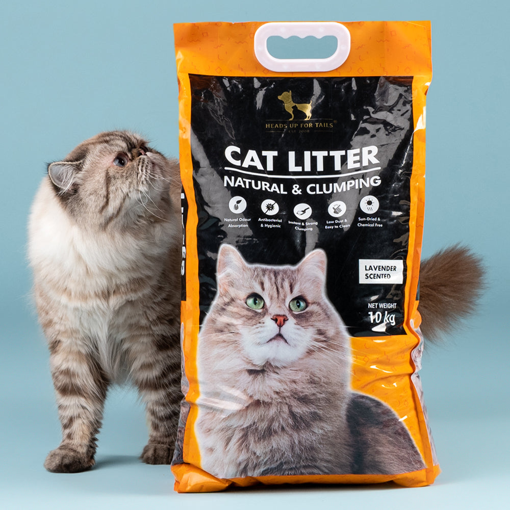 HUFT Cat Litter (Natural & Clumping) - Lavender Scented - 10 kg - Heads Up For Tails