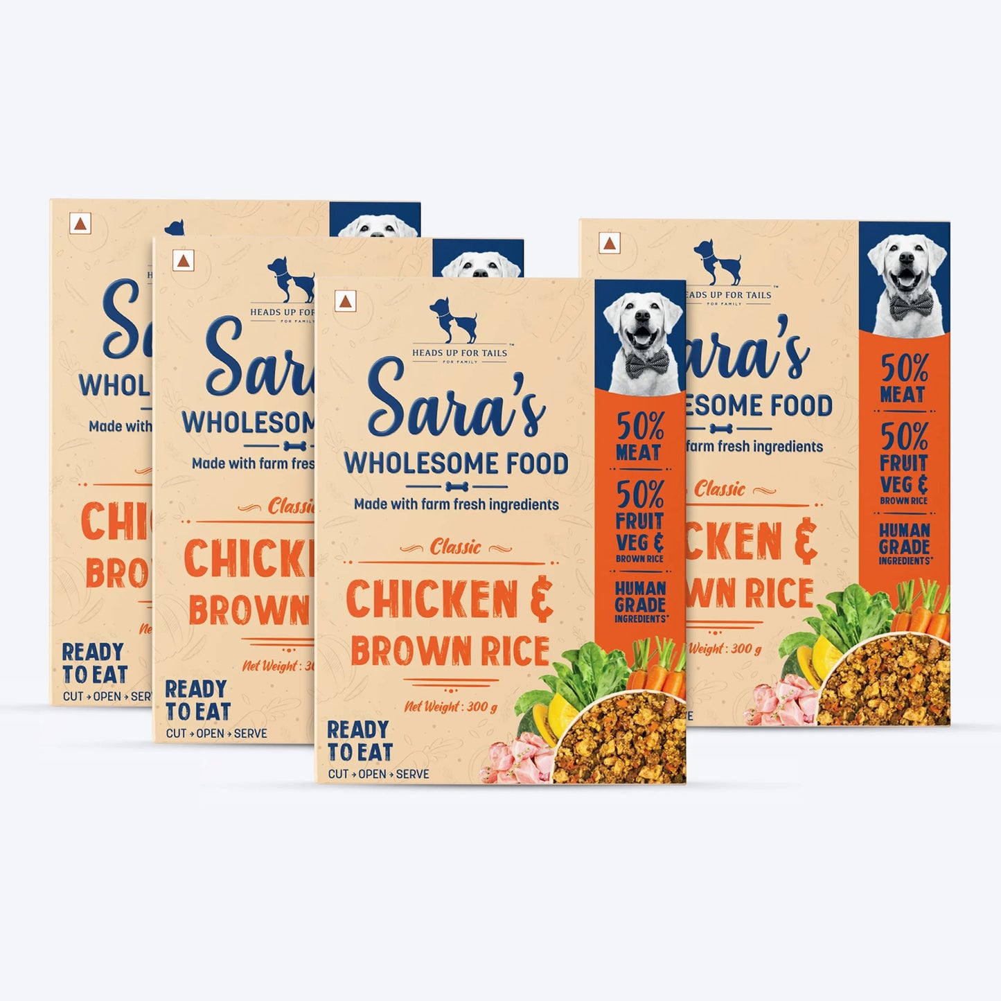 HUFT Sara's Wholesome Food - Classic Chicken And Brown Rice Dog Wet Food (300gm Pack)