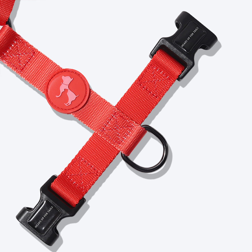 HUFT Classic Nylon Dog H Harness - Red - Heads Up For Tails