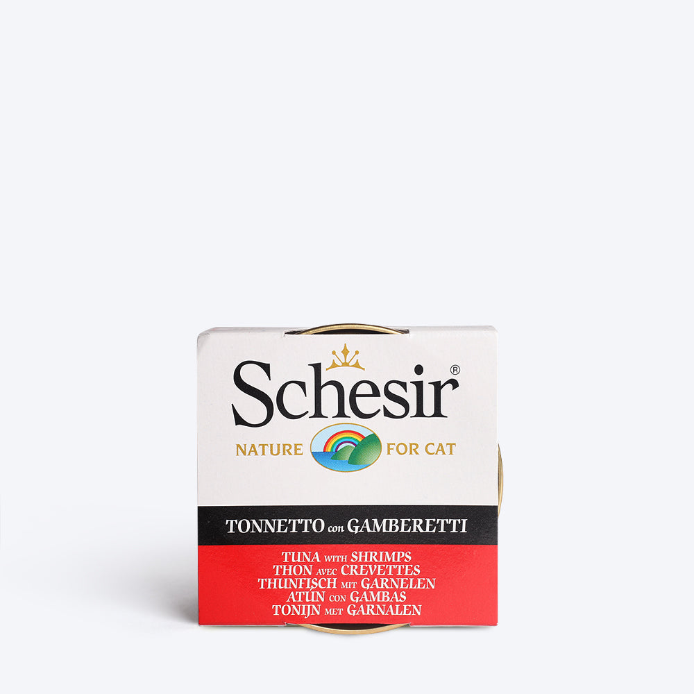 Schesir 51% Tuna with Shrimps Wet Cat Food - 85 g - Heads Up For Tails