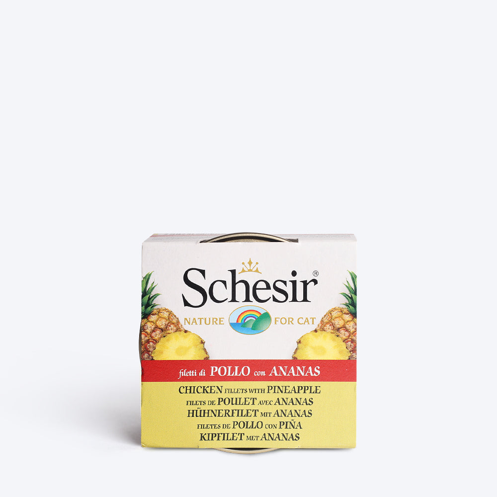 Schesir 40% Chicken Fillets With Pineapple Canned Wet Cat Food - 75 g - Heads Up For Tails