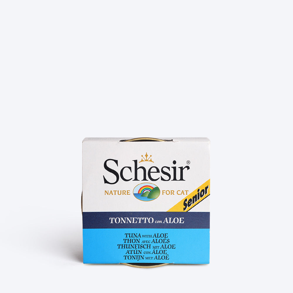 Schesir 51% Tuna with Aloe Senior Wet Cat Food - 85 g - Heads Up For Tails