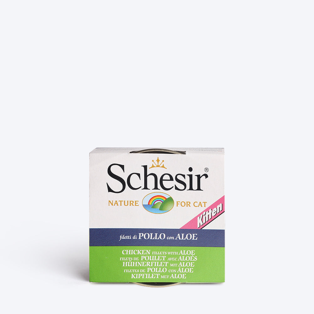 Schesir 61% Chicken Fillets with Aloe Wet Kitten Food - 85 g - Heads Up For Tails