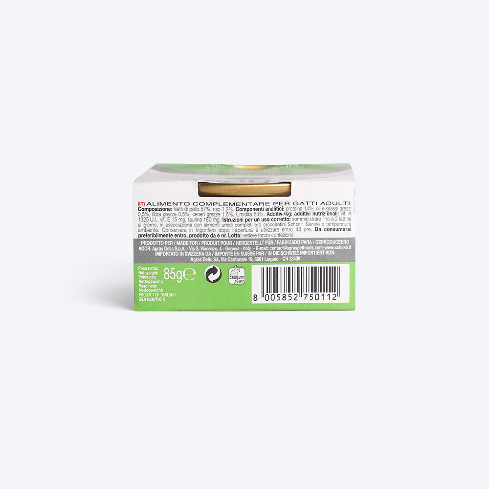 Schesir 57% Chicken Fillets Natural Style Wet Cat Food - 85 g - Heads Up For Tails
