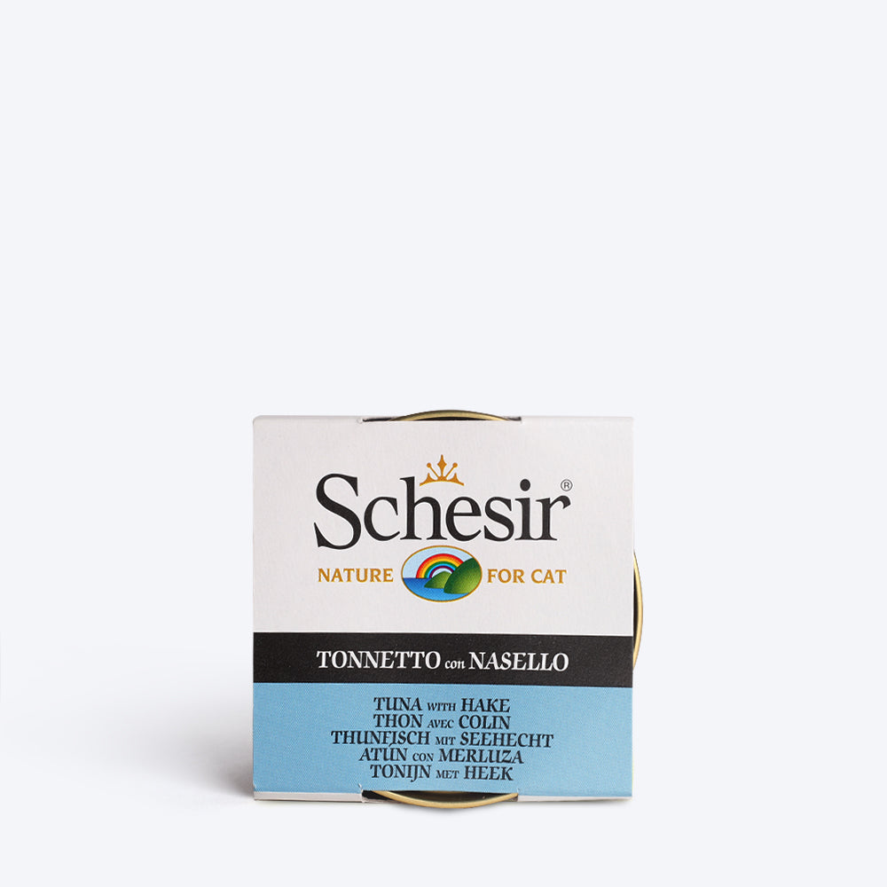 Schesir 51% Tuna with Hake in Jelly Canned Wet Cat Food - 85 g - Heads Up For Tails