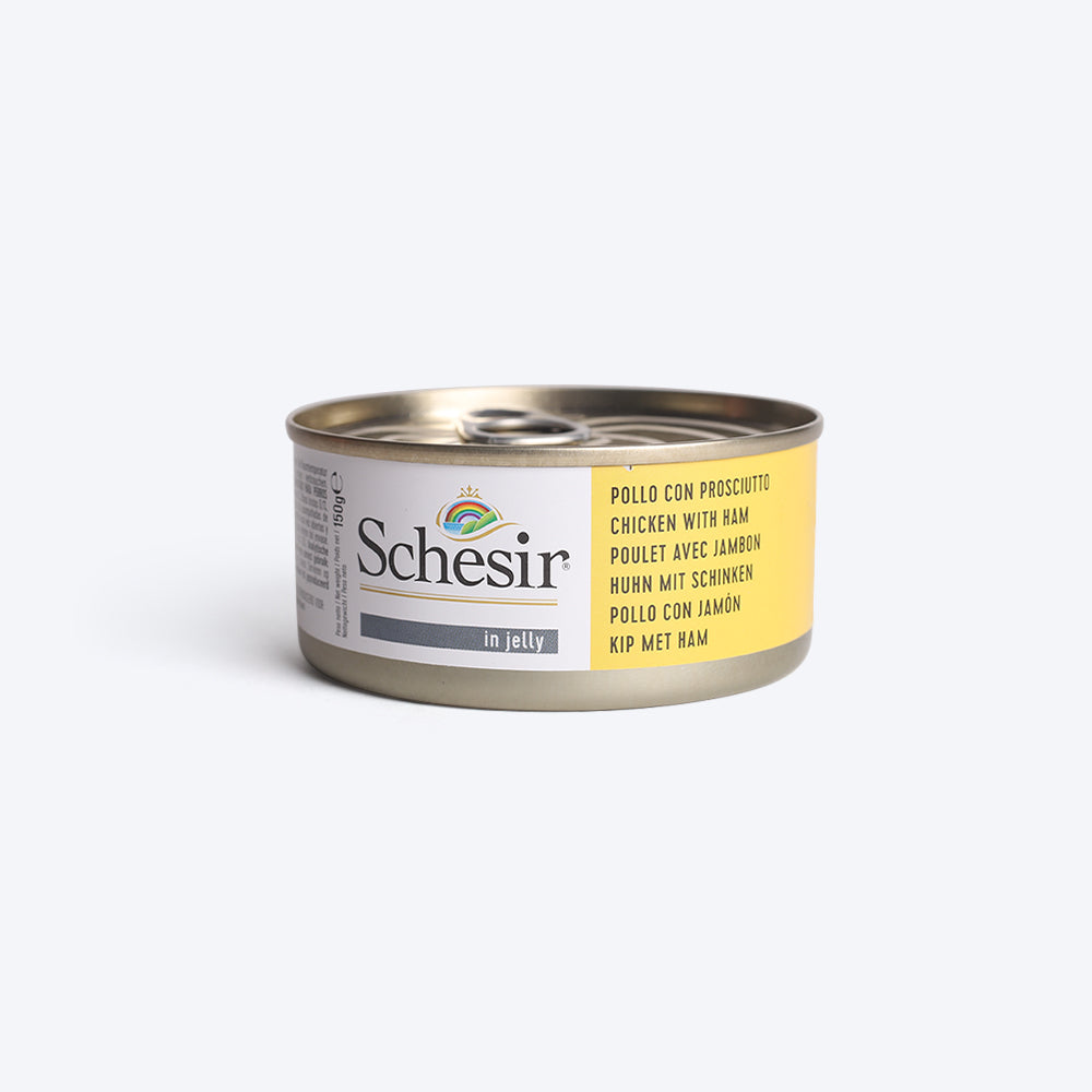 Schesir 67% Chicken Fillet With Ham In Jelly Canned Wet Dog Food - 150 g - Heads Up For Tails