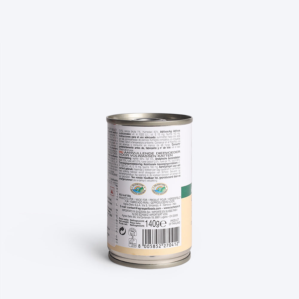 Schesir Chicken Fillets With Rice Canned Wet Cat Food - 140 g - Heads Up For Tails