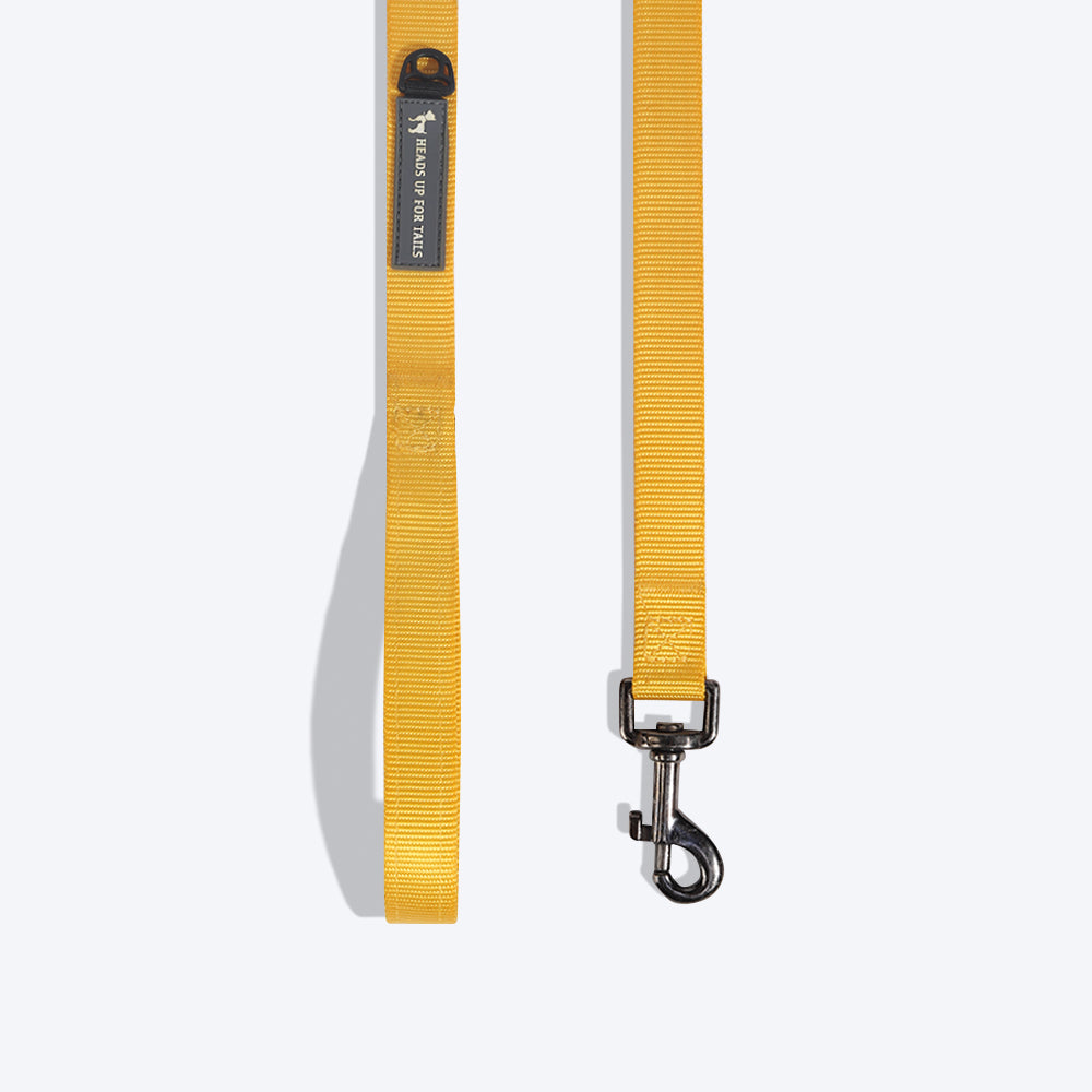HUFT Essentials Nylon Dog Leash - Yellow - Heads Up For Tails