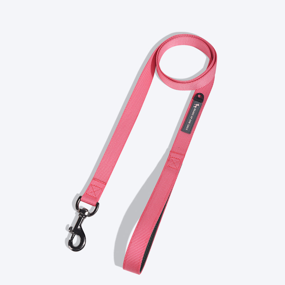 HUFT Essentials Nylon Dog Leash - Dark Pink - Heads Up For Tails