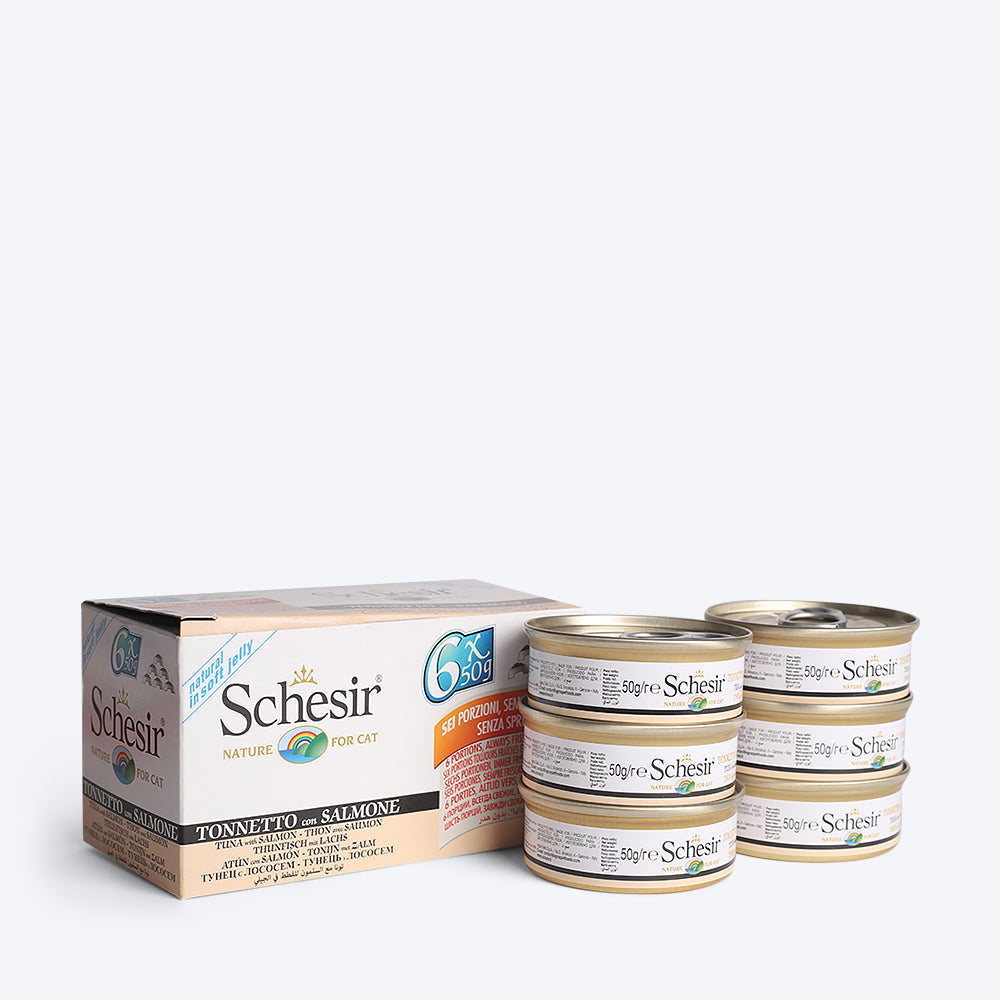 Schesir Tuna With Salmon and Rice Whole Meat Wet Cat Food - (6 X 50 g)-1