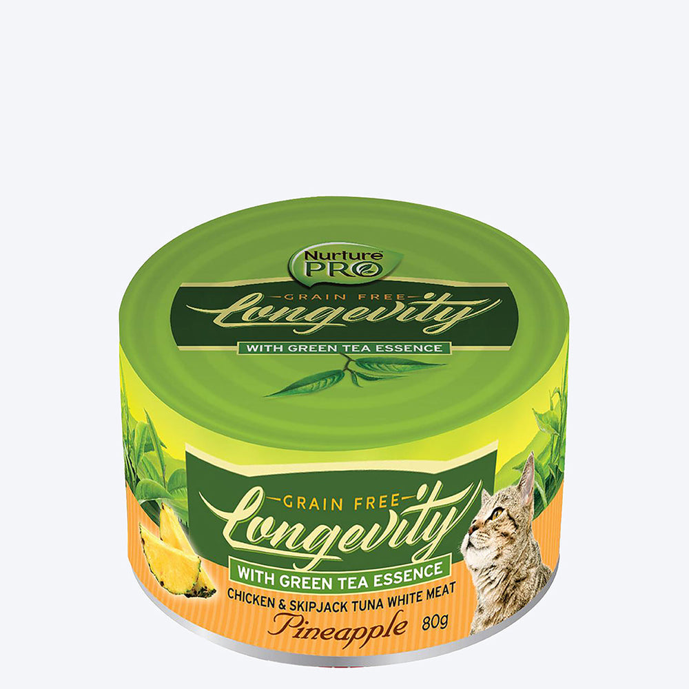 Nurture Pro Longevity Grain Free Wet Cat Food - Pineapple - Chicken & Skip Jack Tuna - 80 g - Heads Up For Tails