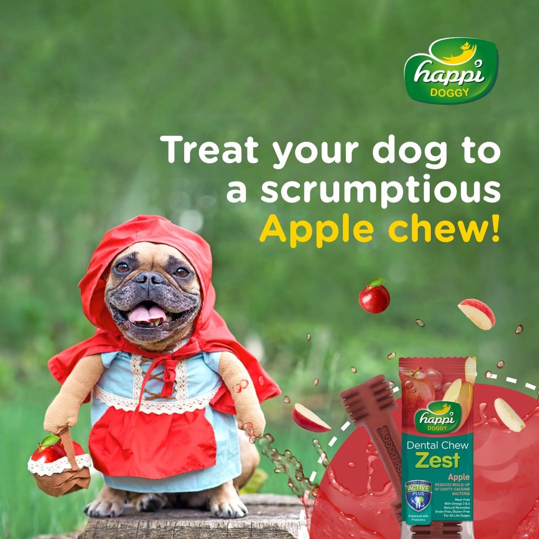Happi Doggy Vegetarian Dental Chew - Zest - Apple (Singles) - 25 g-6