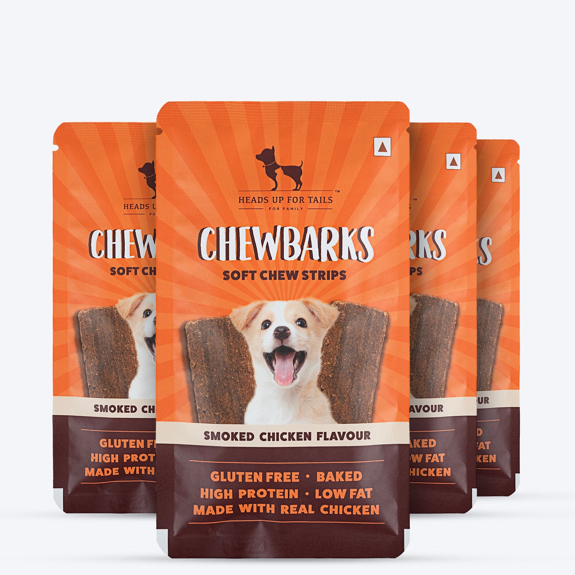 HUFT Chewbarks Smoked Chicken Soft Chew Strips Treat For Dogs - 30g - Heads Up For Tails