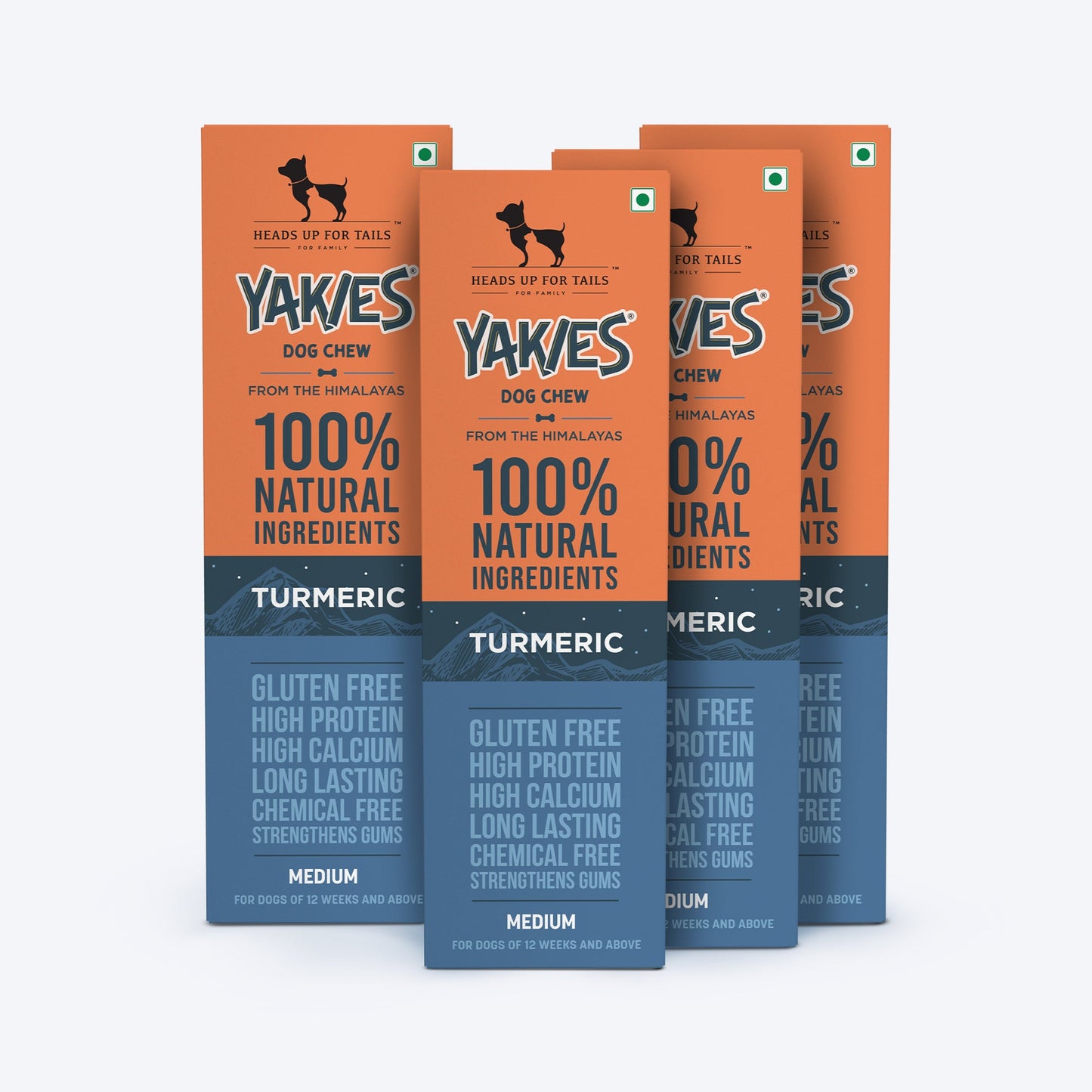 HUFT Yakies Vegetarian Natural Chew Bone - Turmeric - Heads Up For Tails