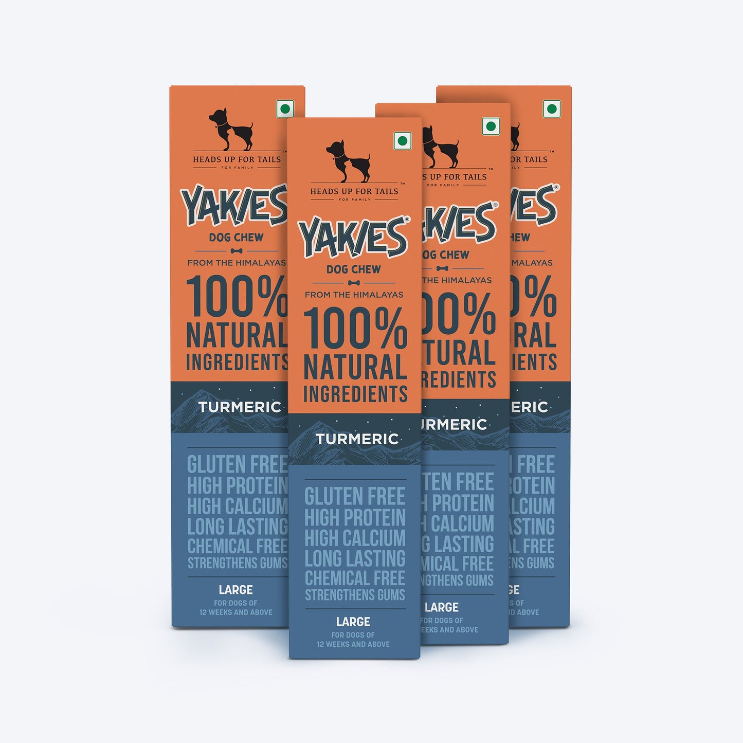 HUFT Yakies Vegetarian Natural Chew Bone - Turmeric - Heads Up For Tails