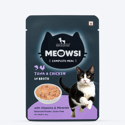 Meowsi Tuna & Chicken in Broth Wet Cat Food Grain-Free 80g