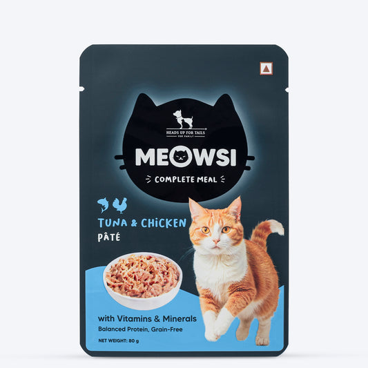Meowsi Tuna & Chicken Pâté Wet Cat Food Grain-Free 80g