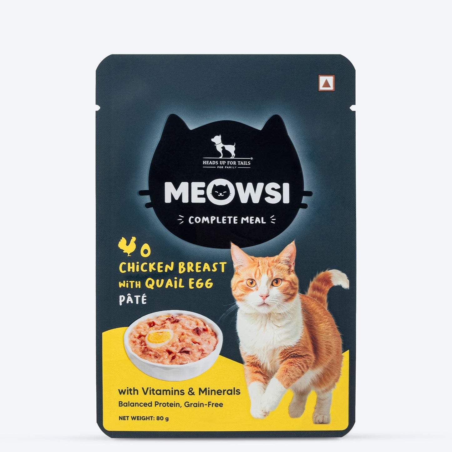 Meowsi Chicken Breast & Quail Egg Pate Wet Cat Food 80g