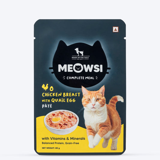 Meowsi Chicken Breast & Quail Egg Pate Wet Cat Food 80g