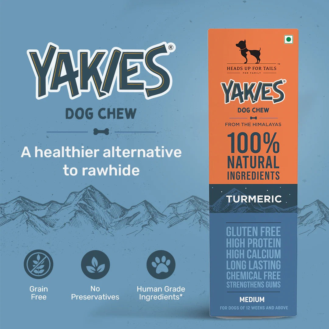 HUFT Yakies Vegetarian Natural Chew Bone - Turmeric