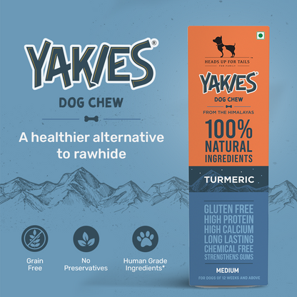 HUFT Yakies Vegetarian Natural Chew Bone - Turmeric - Heads Up For Tails
