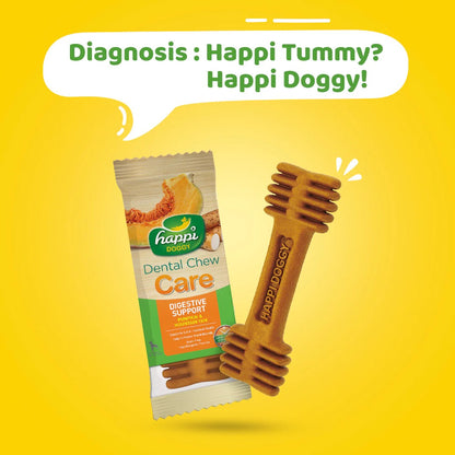Happi Doggy Vegetarian Dental Chew (Digestive Support) - Pumpkin & Mountain Yam (Singles) - 25 g