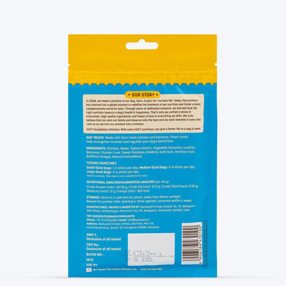 HUFT Yum Nums Soft & Chewy Sticks Banana with Real Chicken Treat For Dogs - 70 g