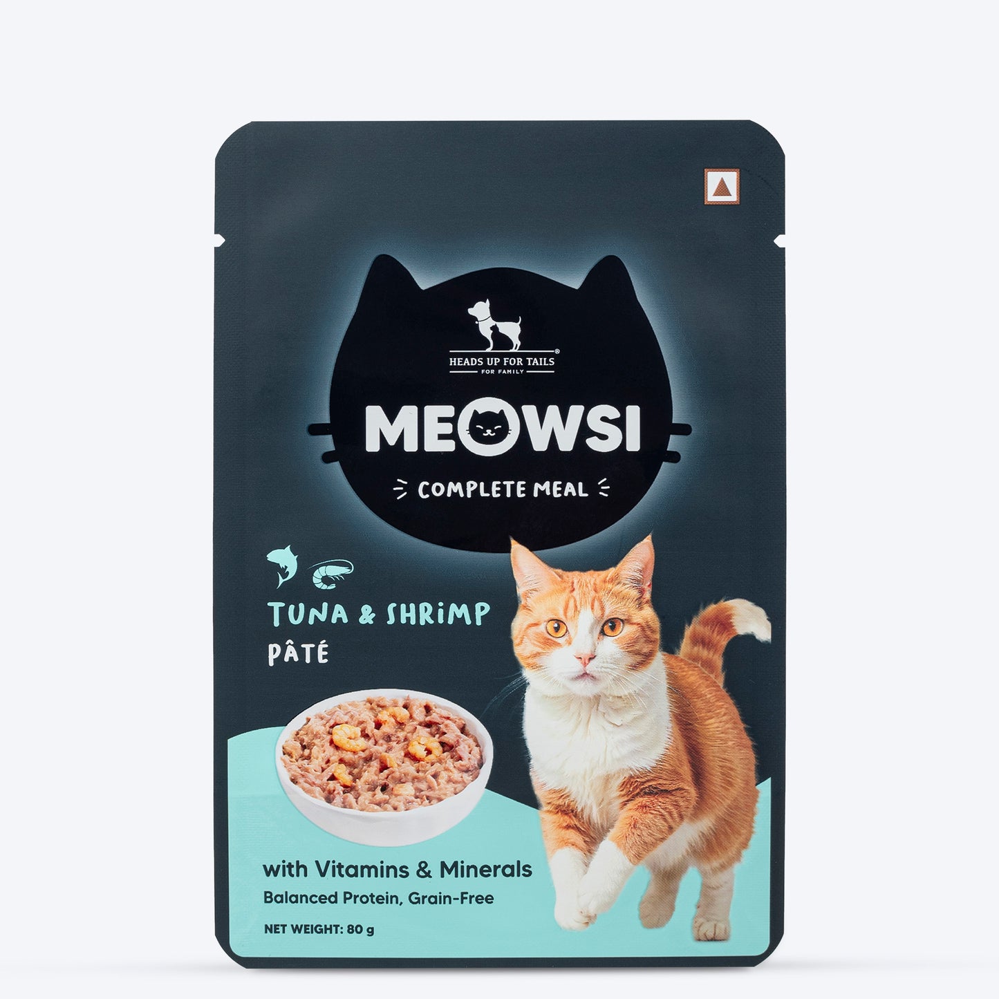 Meowsi Tuna & Shrimp Pate Wet Cat Food Grain-Free 80g