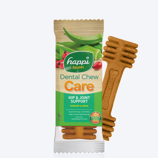 Happi Skippi Dental Chew Care Rosehip & Okra Grain Free Treat For Dog - Single - 25 gm