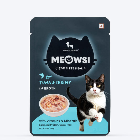 Meowsi Tuna & Shrimp in Broth Wet Cat Food Grain-Free 80g