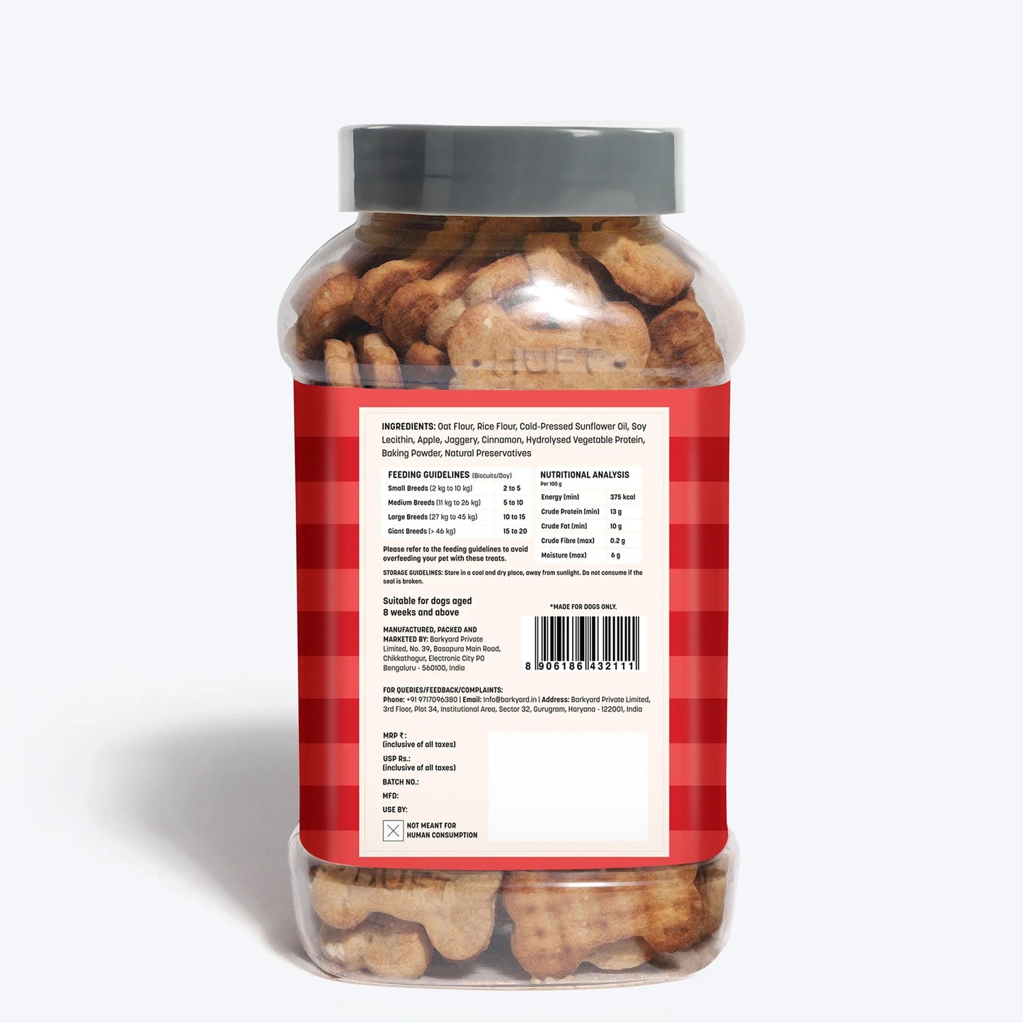 HUFT Yummy In My Tummy Apple & Cinnamon Vegetarian Gluten Free Dog Biscuit
