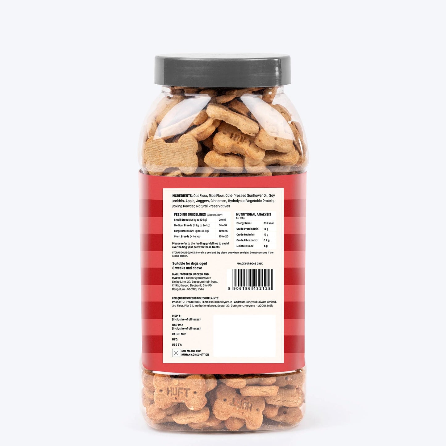HUFT Yummy In My Tummy Apple & Cinnamon Vegetarian Gluten Free Dog Biscuit