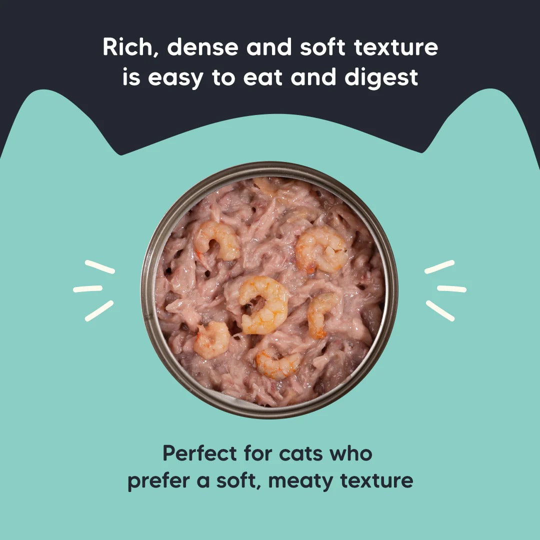 Meowsi Tuna & Shrimp Pâté Can Wet Cat Food Grain-Free 80g
